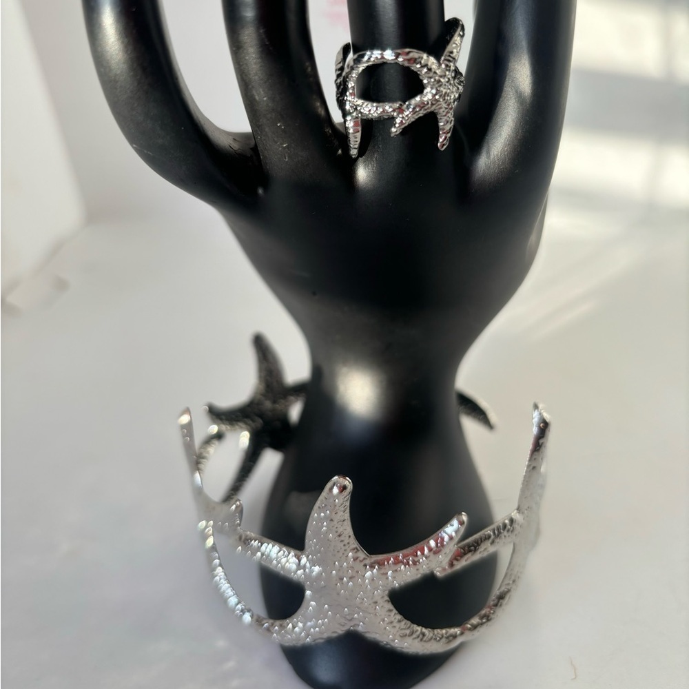 Silver Starfish bracelet alloy with 14 kt gold plated